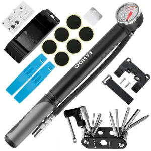 Mini Bike Pump with Tire Repair Kit Portable Mountain Bike Repair Tools Kit Bicycle Repair for Multipurpose Emergency Tire Repair Set 14 in 1 Bicycle Repair Multifunctional Tool Set Bike Maintenance Tool  High Air Pressure Tool