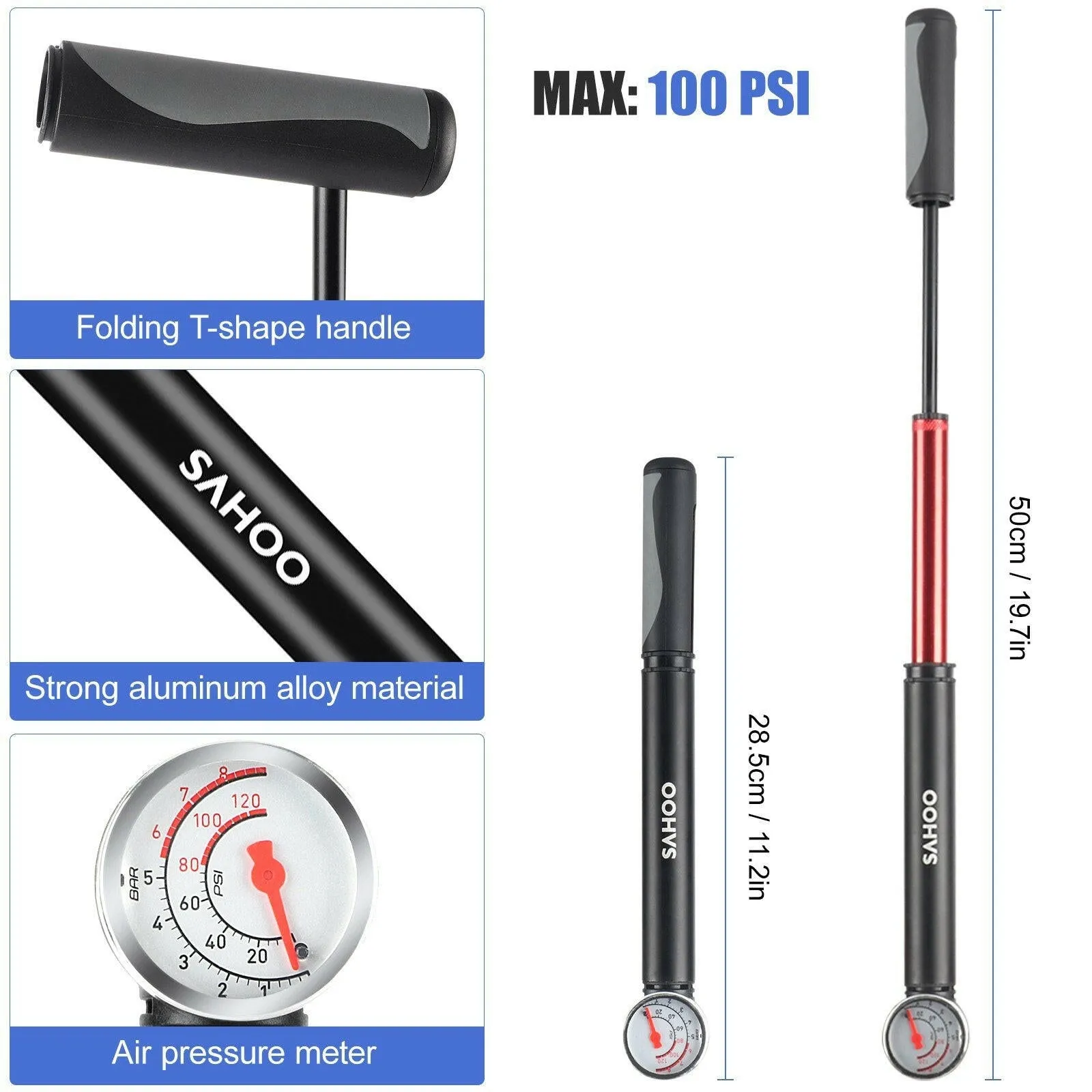 Mini Bike Pump with Tire Repair Kit Portable Mountain Bike Repair Tools Kit Bicycle Repair for Multipurpose Emergency Tire Repair Set 14 in 1 Bicycle Repair Multifunctional Tool Set Bike Maintenance Tool  High Air Pressure Tool