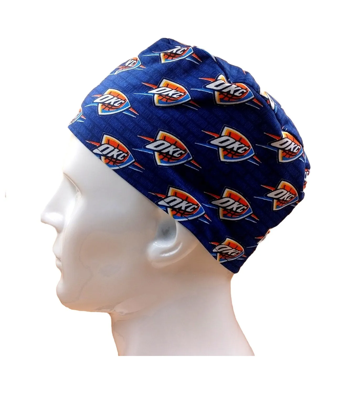 Oklahoma City Thunder NBA Team Sports Blue Men's Velcro Closure Adjustable Scrub Cap Doctor Theatre Nurse Hospital Paediatric Vet Surgical