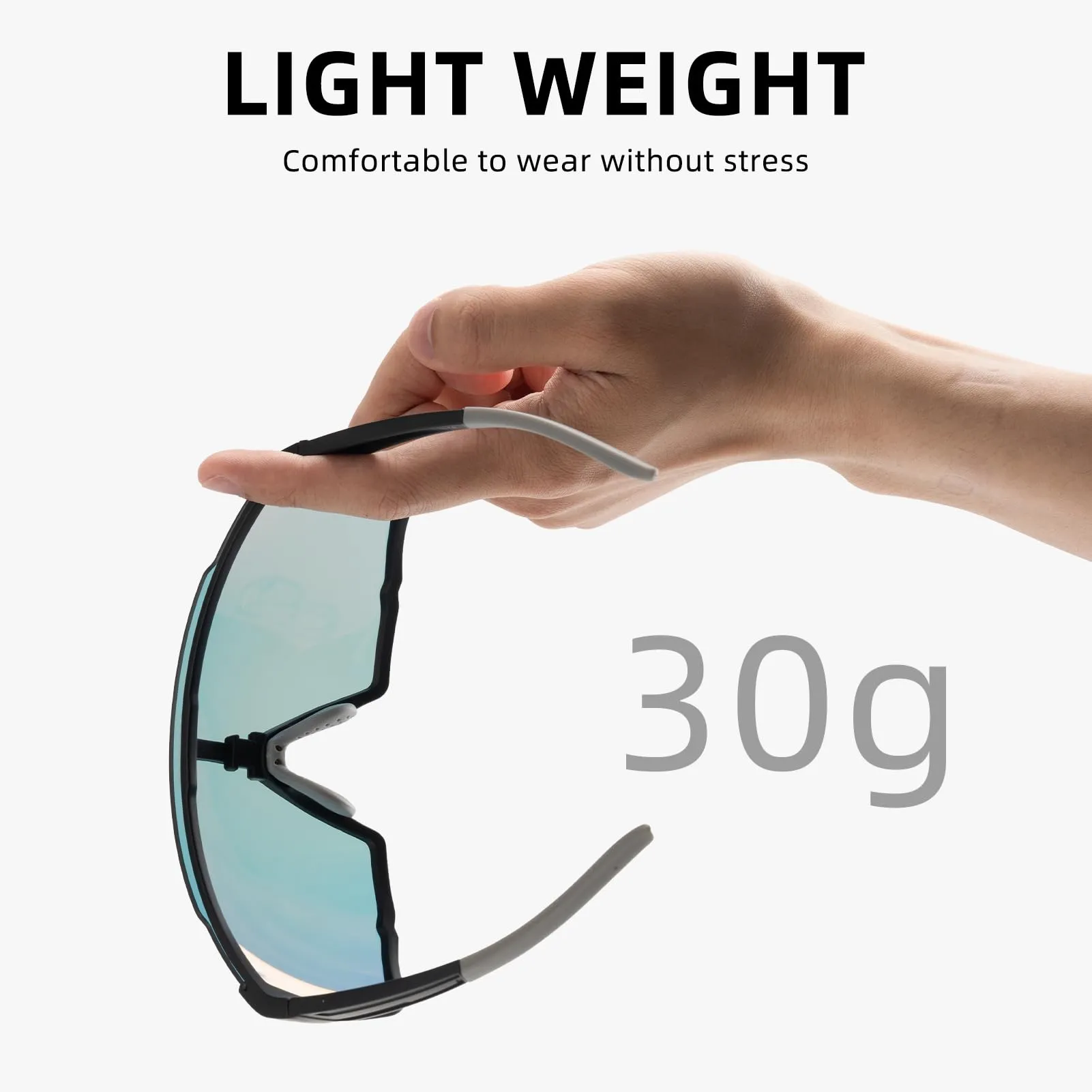 ROCKBROS Photochromic Sport Cycling Sunglasses for Men Women Lightweight UV Protection
