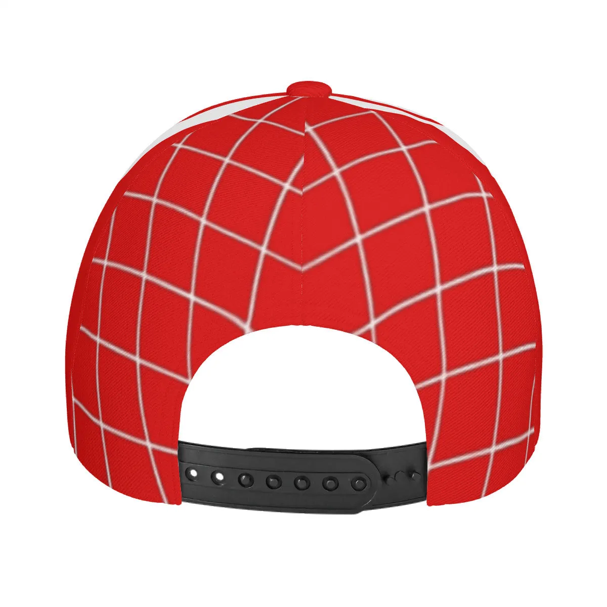 Royalty 24 White Logo,Netting ,Stripes & Red Curved Brim Baseball Cap (AOP)