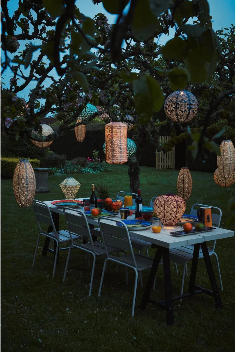 Solar Lantern Beige Oval