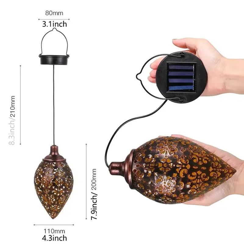 Tomshine Solar Lantern LED Moroccan Garden Lights Metal Lamp Waterproof